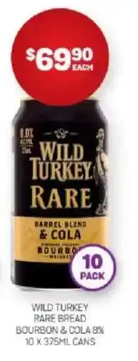 Harry Brown Wild turkey rare bread bourbon & cola offer