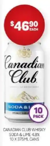 Harry Brown Canadian club whisky soda & lime offer