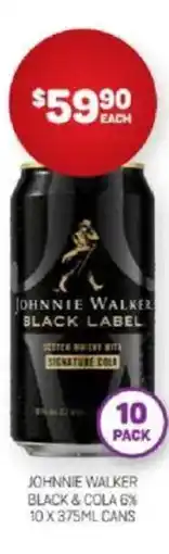 Harry Brown Johnnie walker black & cola offer