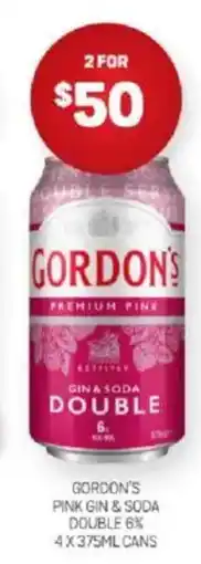 Harry Brown Gordon's pink gin & soda double offer