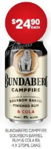 Harry Brown Bundaberg campfire bourbon barrel rum & cola offer