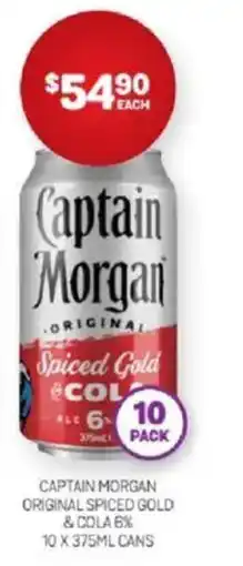 Harry Brown Captain morgan original spiced gold & cola offer