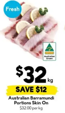 Drakes Australian Barramundi Portions Skin On offer