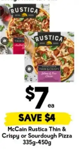 Drakes McCain Rustica Thin & Crispy or Sourdough Pizza offer