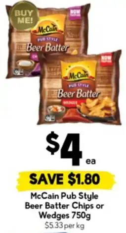 Drakes McCain Pub Style Beer Batter Chips or Wedges offer