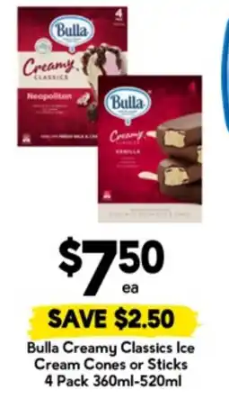 Drakes Bulla Creamy Classics Ice Cream Cones offer