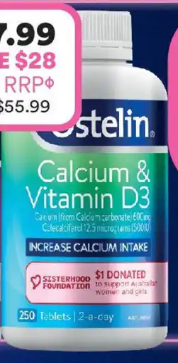 Priceline Ostelin Calcium & Vitamin D3 offer
