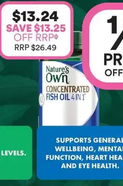 Priceline Nature's Own Concentrated Fish Oil 4in1 High Strength Odourless offer