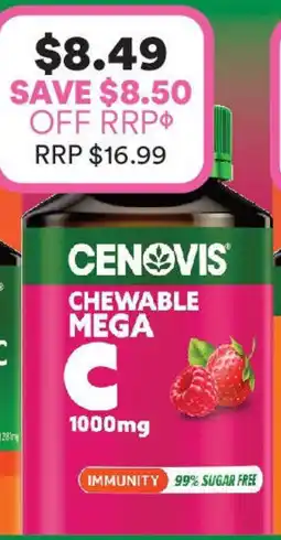 Priceline Cenovis Chewable Mega C 1000mg Berry Flavour offer