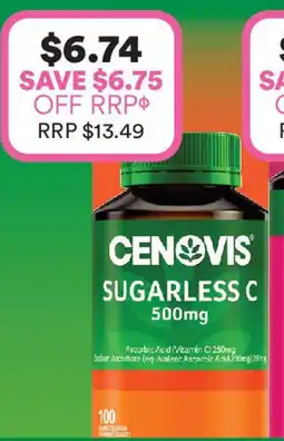 Priceline Cenovis Sugarless C 500mg Vitamin C Orange Flavour offer