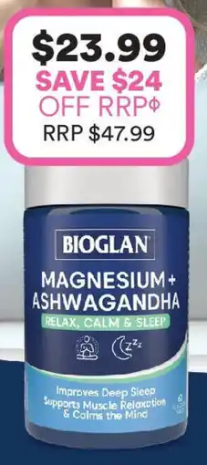 Priceline Bioglan magnesium+ ashwagandha offer
