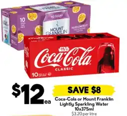 Drakes Coca-Cola or Mount Franklin Lightly Sparkling Water offer