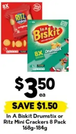 Drakes In A Biskit Drumstix or Ritz Mini Crackers offer