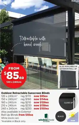 Spotlight Outdoor Retractable Sunscreen Blinds offer