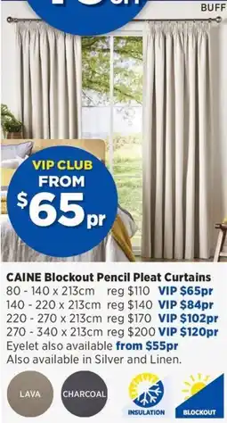 Spotlight CAINE Blockout Pencil Pleat Curtains offer