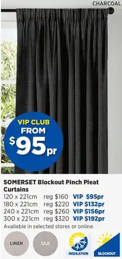 Spotlight SOMERSET Blockout Pinch Pleat Curtains offer