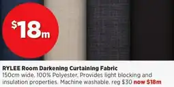 Spotlight RYLEE Room Darkening Curtaining Fabric offer