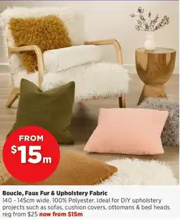 Spotlight Boucle, Faux Fur & Upholstery Fabric offer