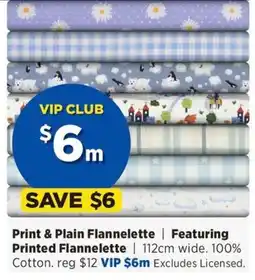Spotlight Print & Plain Flannelette Featuring Printed Flannelette offer