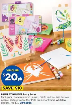 Spotlight PAINT BY NUMBER Party Packs offer