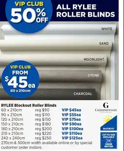 Spotlight RYLEE Blockout Roller Blinds 60 x 210 cm offer