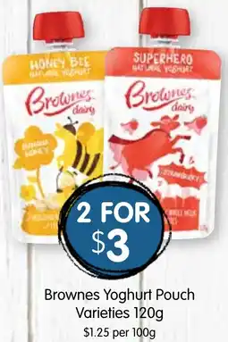 Spudshed Brownes Yoghurt Pouch Varieties offer
