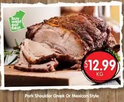 Spudshed Pork Shoulder Greek Or Mexican Style offer