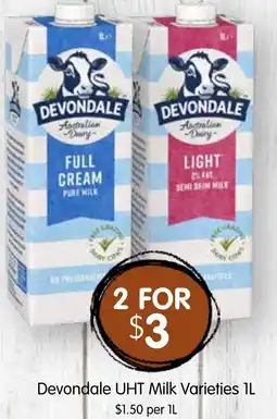 Spudshed Devondale UHT Milk Varieties offer