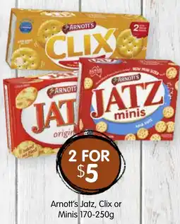 Spudshed Arnott's Jatz, Clix or Minis offer