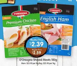Spudshed D'Orsogna Shaved Meats offer