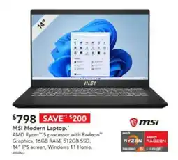 Harvey Norman MSI Modern Laptop offer