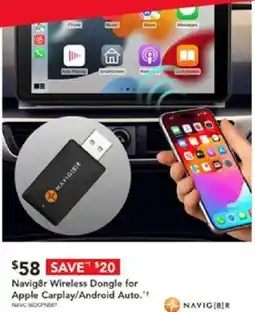 Harvey Norman Navig8r Wireless Dongle for Apple Carplay Android Auto offer