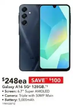 Harvey Norman Galaxy A16 5G 128GB offer
