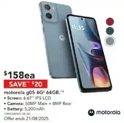 Harvey Norman motorola g05 4G+ 64GB offer