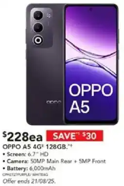 Harvey Norman OPPO A5 4G 128GB offer