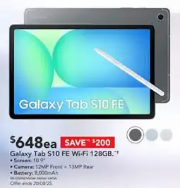 Harvey Norman Galaxy Tab S10 FE Wi-Fi 128GB offer