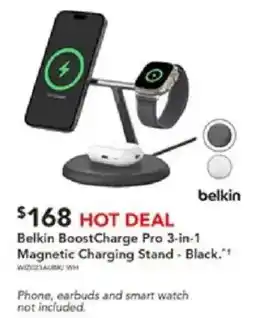 Harvey Norman Belkin BoostCharge Pro 3-in-1 Magnetic Charging Stand - Black offer