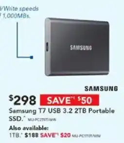 Harvey Norman Samsung T7 USB 3.2 2TB Portable SSD offer