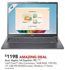 Harvey Norman Acer Aspire 14 Copilot+ PC offer