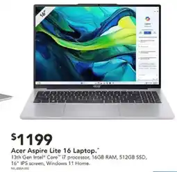 Harvey Norman Acer Aspire Lite 16 Laptop offer