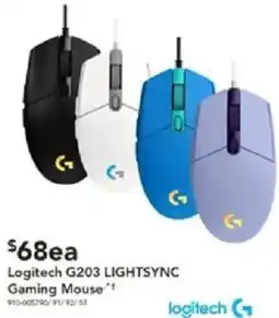 Harvey Norman Logitech G203 LIGHTSYNC Gaming Mouse offer