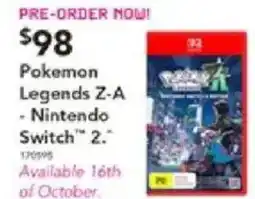 Harvey Norman Pokemon Legends Z-A - Nintendo Switch 2. offer