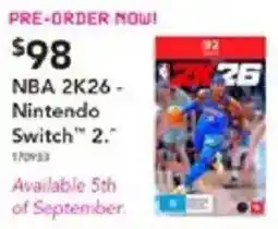 Harvey Norman NBA 2K26 Nintendo Switch 2 offer