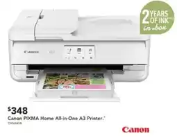 Harvey Norman Canon PIXMA Home All-in-One A3 Printer offer