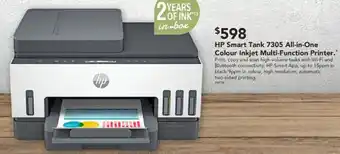 Harvey Norman HP Smart Tank 7305 All-in-One Colour Inkjet Multi-Function Printer offer