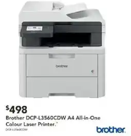 Harvey Norman Brother DCP-L3560CDW A4 All-in-One Colour Laser Printer offer