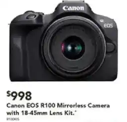 Harvey Norman Canon EOS R100 Mirrorless Camera with 18-45mm Lens Kit offer
