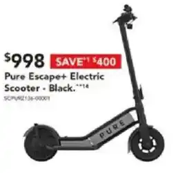 Harvey Norman Pure Escape+ Electric Scooter Black offer