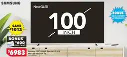 Harvey Norman Samsung 100 QN80F Neo QLED 4K Mini LED Al Smart TV offer