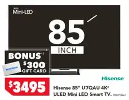 Harvey Norman Hisense 85 U7QAU 4K ULED Mini LED Smart TV offer